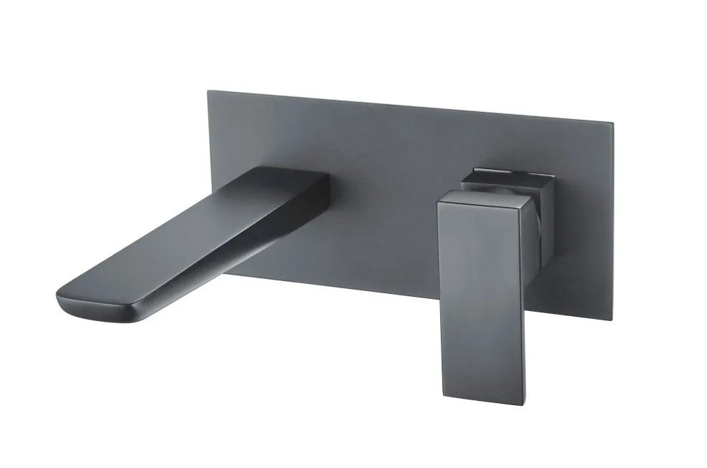 SALDO GUNMETAL GREY WALL MOUNT BASIN MIXER